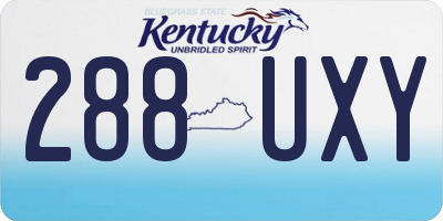 KY license plate 288UXY