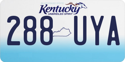 KY license plate 288UYA