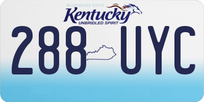 KY license plate 288UYC