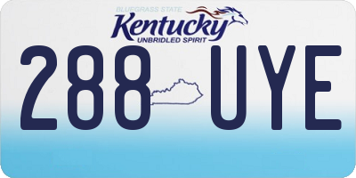 KY license plate 288UYE