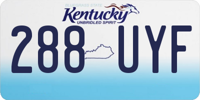 KY license plate 288UYF