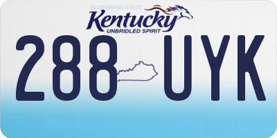 KY license plate 288UYK