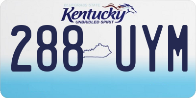 KY license plate 288UYM
