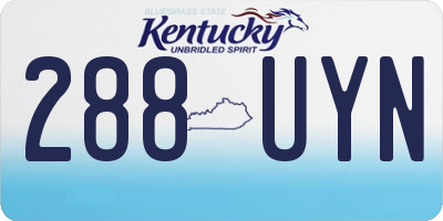 KY license plate 288UYN