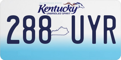 KY license plate 288UYR