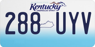 KY license plate 288UYV
