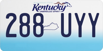 KY license plate 288UYY