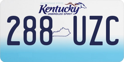 KY license plate 288UZC