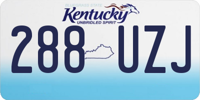KY license plate 288UZJ