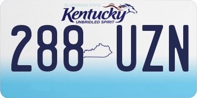 KY license plate 288UZN