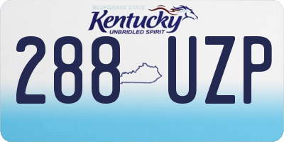 KY license plate 288UZP