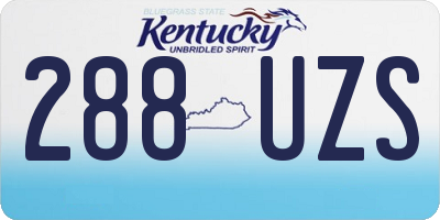 KY license plate 288UZS