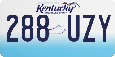 KY license plate 288UZY