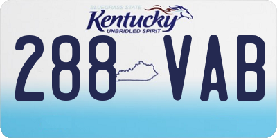 KY license plate 288VAB