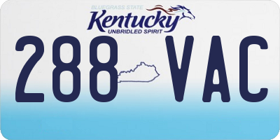KY license plate 288VAC