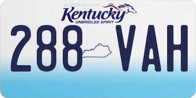 KY license plate 288VAH