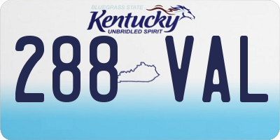 KY license plate 288VAL