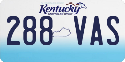 KY license plate 288VAS