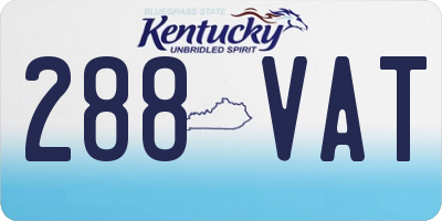 KY license plate 288VAT
