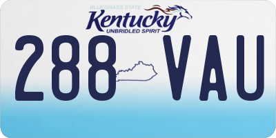 KY license plate 288VAU