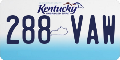 KY license plate 288VAW