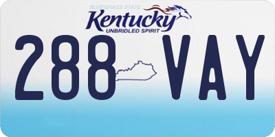 KY license plate 288VAY
