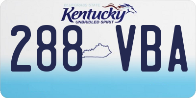 KY license plate 288VBA