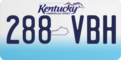 KY license plate 288VBH