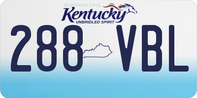 KY license plate 288VBL