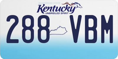 KY license plate 288VBM
