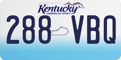 KY license plate 288VBQ