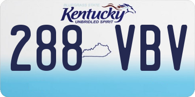 KY license plate 288VBV