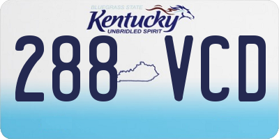 KY license plate 288VCD