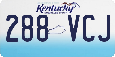 KY license plate 288VCJ