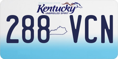 KY license plate 288VCN