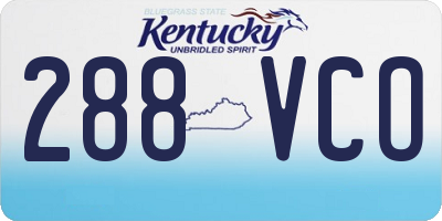 KY license plate 288VCO