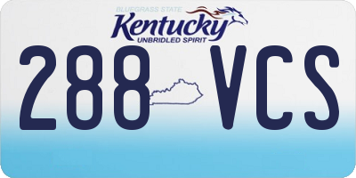 KY license plate 288VCS
