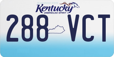 KY license plate 288VCT