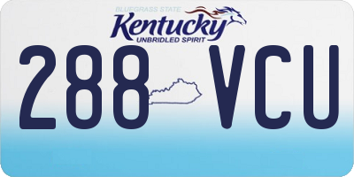 KY license plate 288VCU