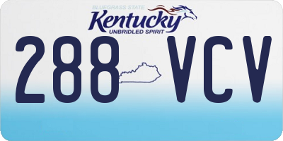 KY license plate 288VCV