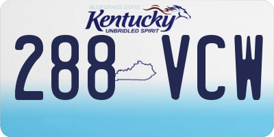 KY license plate 288VCW