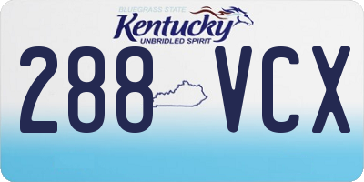 KY license plate 288VCX