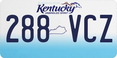 KY license plate 288VCZ