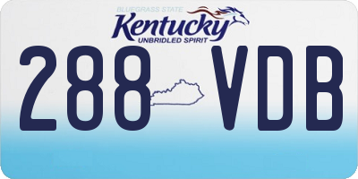 KY license plate 288VDB