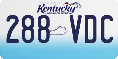 KY license plate 288VDC