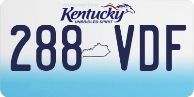 KY license plate 288VDF