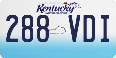 KY license plate 288VDI