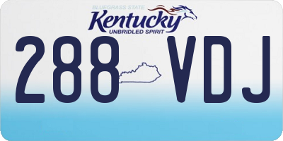 KY license plate 288VDJ