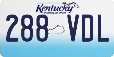 KY license plate 288VDL