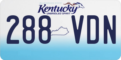 KY license plate 288VDN
